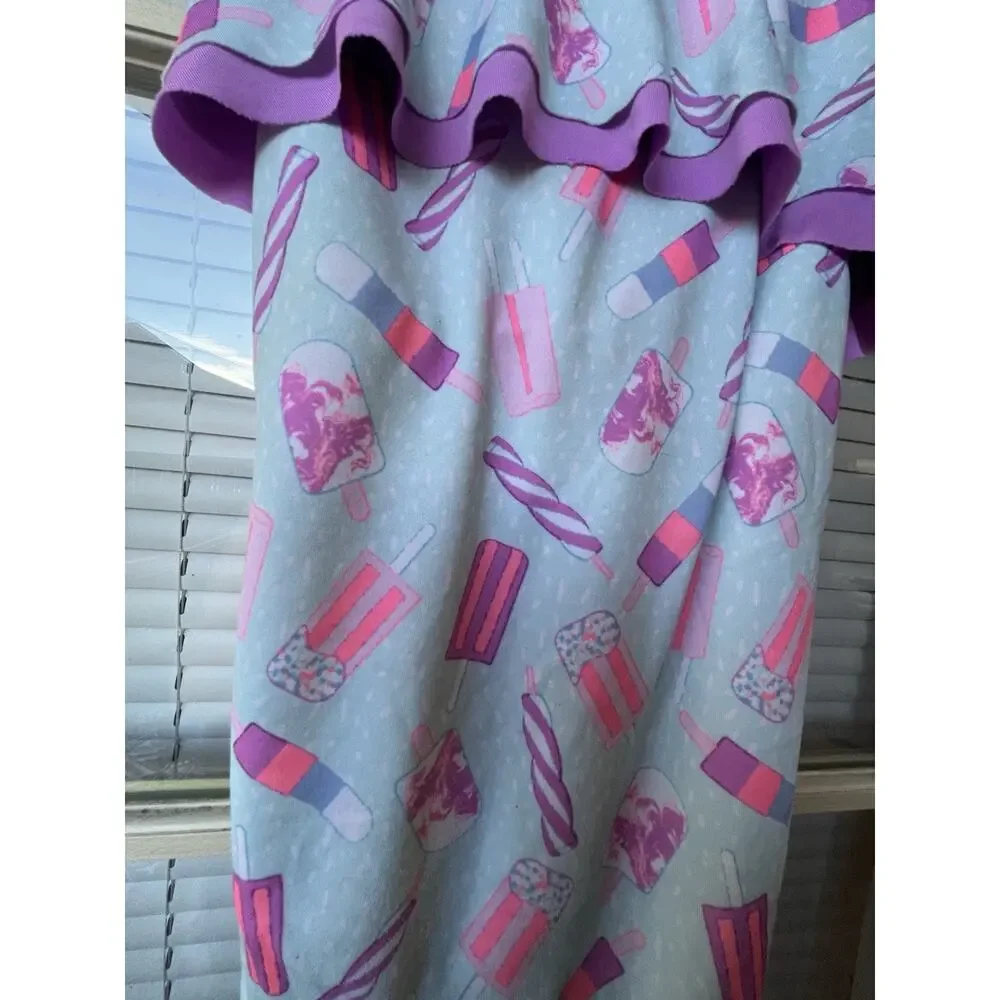 LANDS END GIRLS SIZE 14 - 1 PIECE SWIM SUIT -ICE CREAM POPSICLES Ruffle